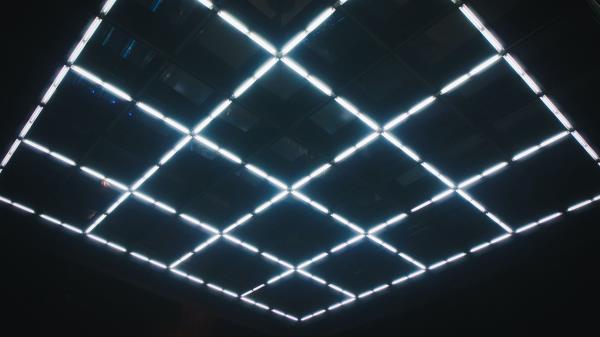 Squares Neon Ceiling Wallpaper