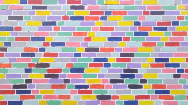 Wall Brick Colorful Wallpaper