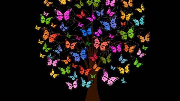 Butterfly Tree Patterns wallpaper