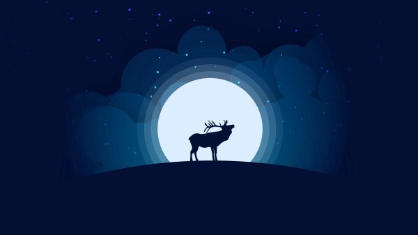 Deer Moon Night Wallpaper