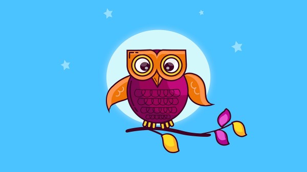 Owl Branch Moon Wallpaper