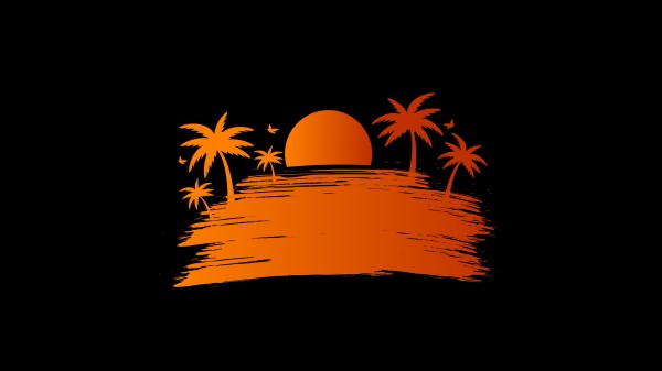 Palm Sunset Vector Wallpaper