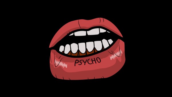 Psycho Lips Art Wallpaper