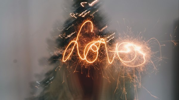 Love Inscription Glitter Sparks wallpaper