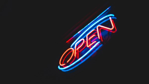 Open Neon Inscription wallpaper