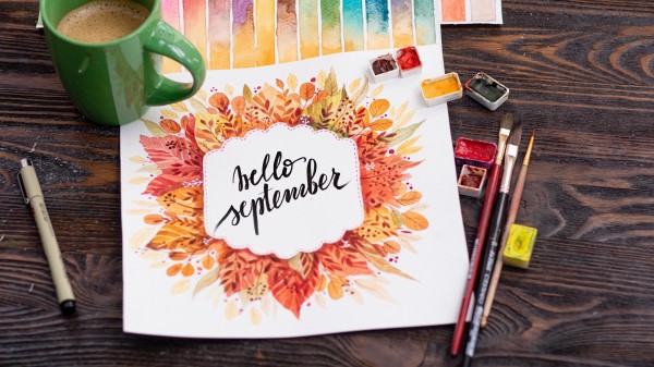 September Lettering Paints wallpaper