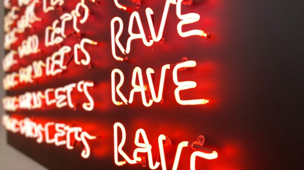 Words Inscription Neon Photo Wallpaper